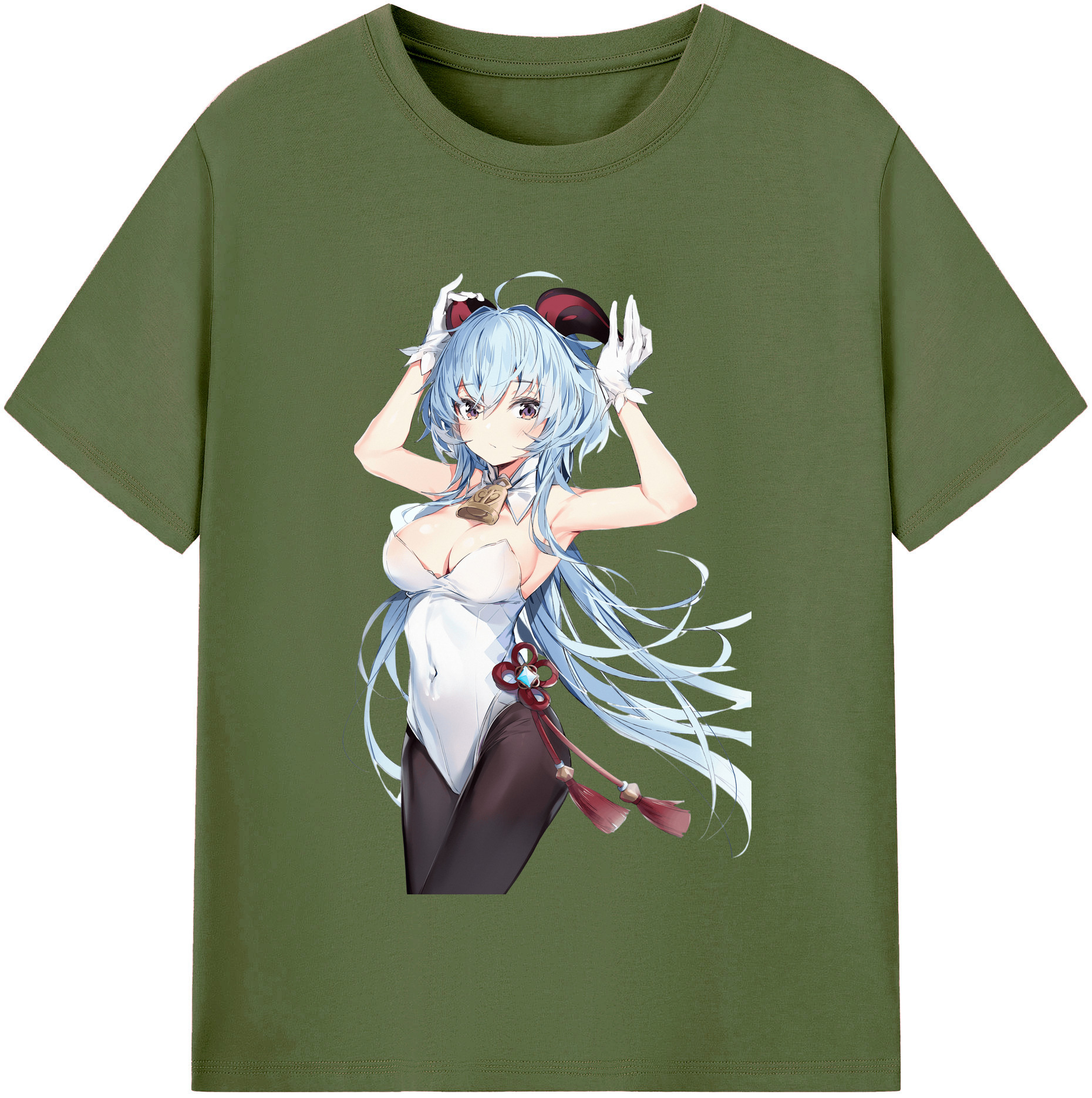 げんし神 甘雨 かんう genshin Ganyu 綿100％半袖Tシャツ（フロントプリント）